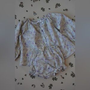 Jamie Kay Organic Cotton Frill Bloomer and Heather Blouse Set - Mayflower